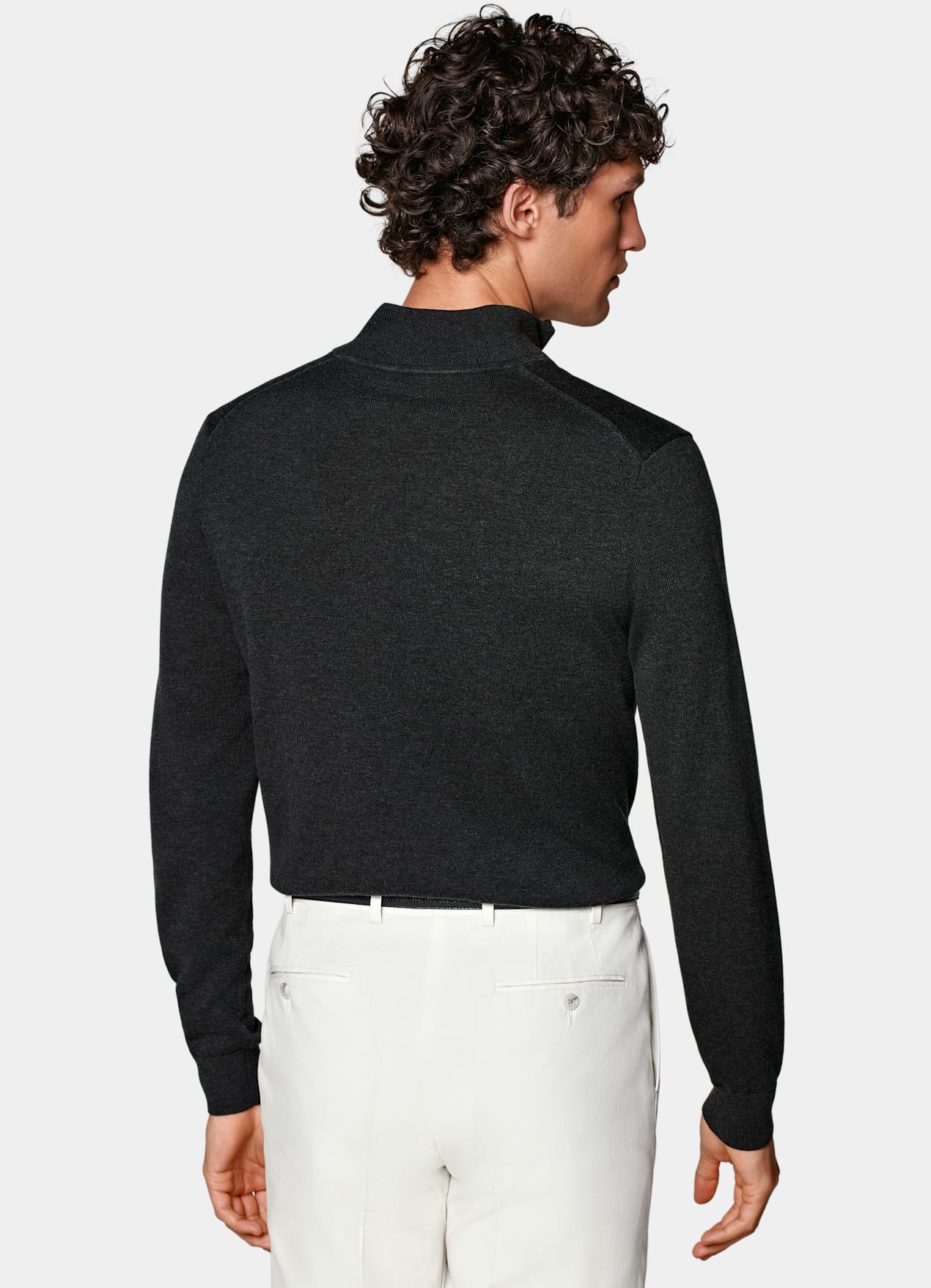 Pull semi-zippé gris foncé