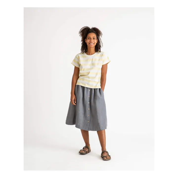 Matona Jupe Midi Lin | Gris bleuté