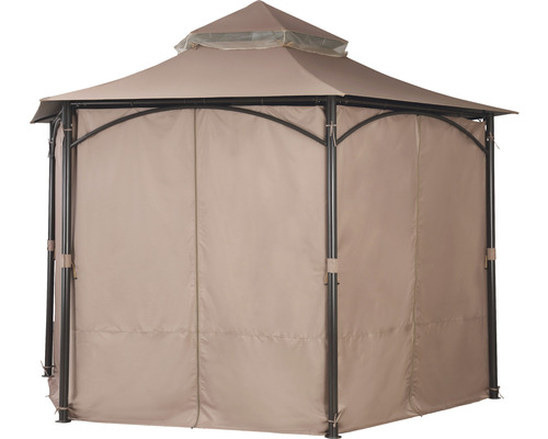 Gazebo Hexagon Joana Garden Place 3,3 x 3 m donkerbruin