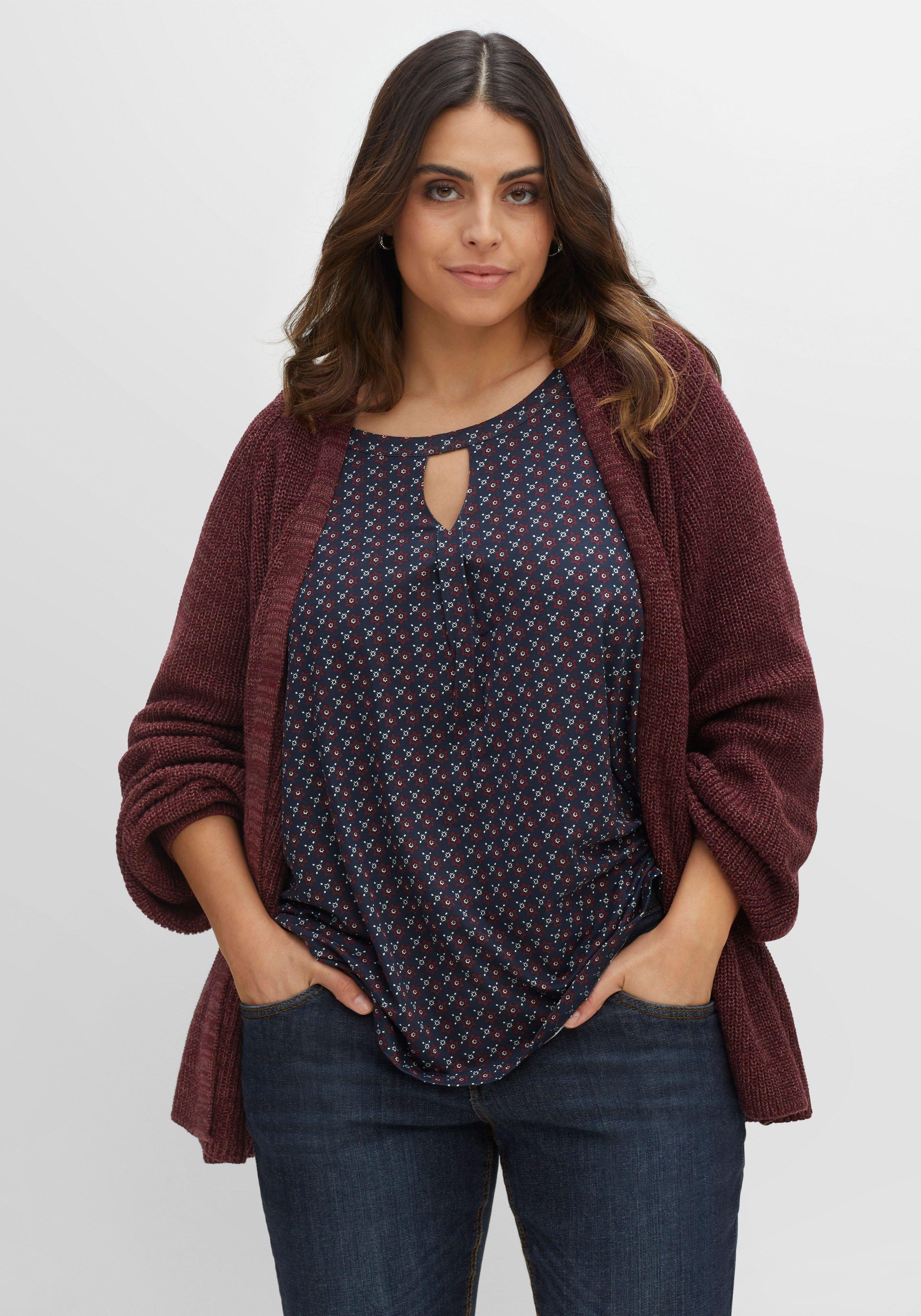 Strickjacke in leichter A-Linie und offener Form
