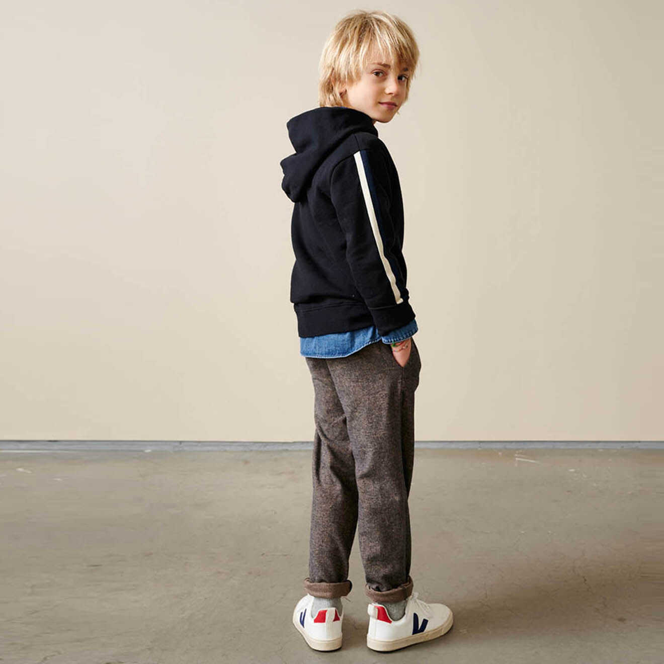 Bellerose Sweat à capuche Furcy en Coton bleu marine