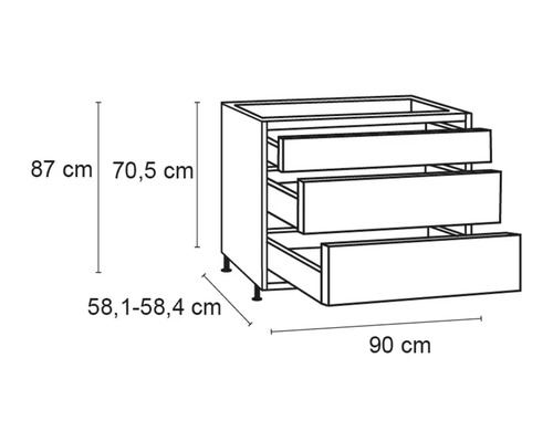Optifit ladekast Mats825 BxDxH 90x58,4x87 cm basaltgrijs mat gedemonteerd