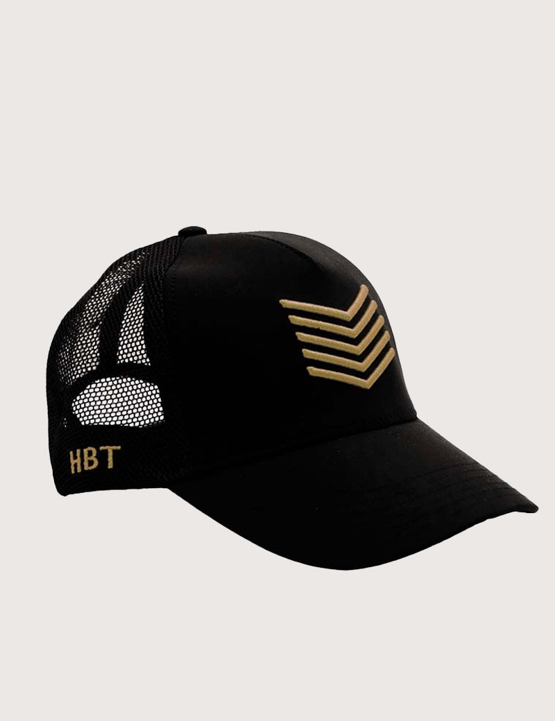 HBT CASQUETTE CHEVRONS NOIRE DORÉE MIXTE