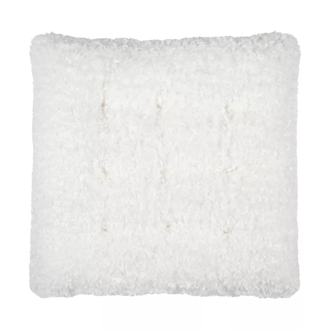 Coussin de chaise carré bouclette (38 x 38 cm) Grignon Ecru