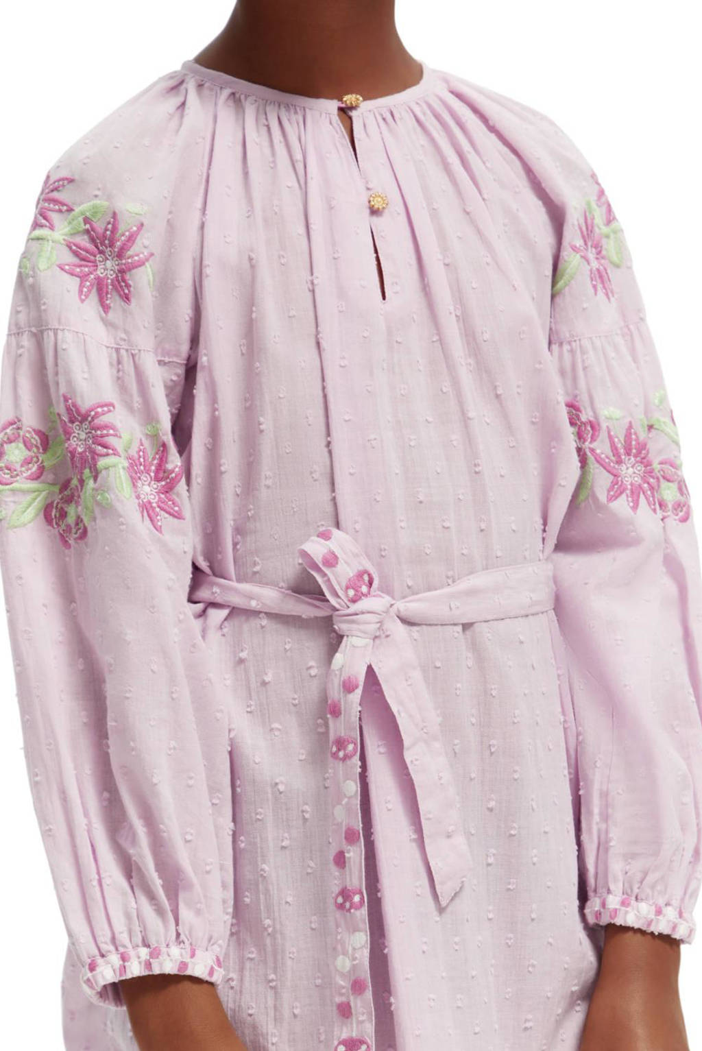 Scotch & Soda A-lijn jurk van katoen roze