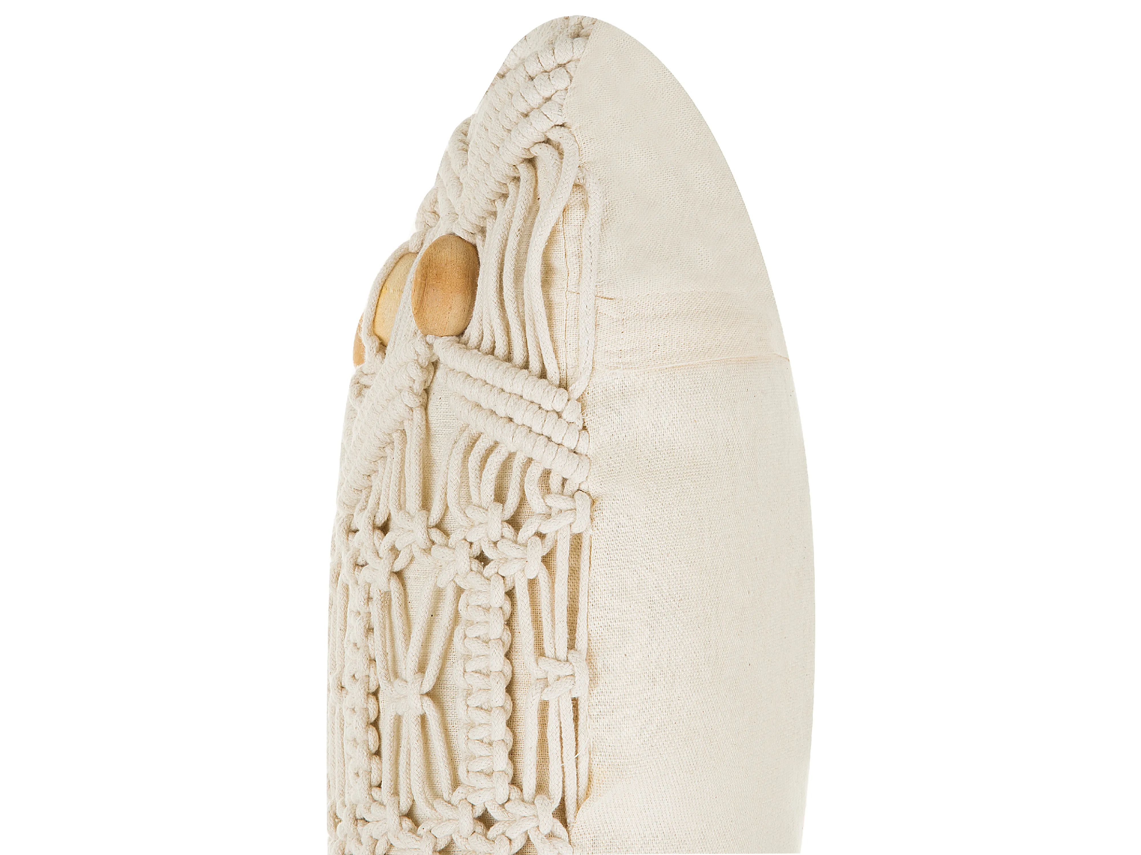 Set van 2 sierkussens NICAEA Katoen 45 x 45 cm Beige geometrisch patroon