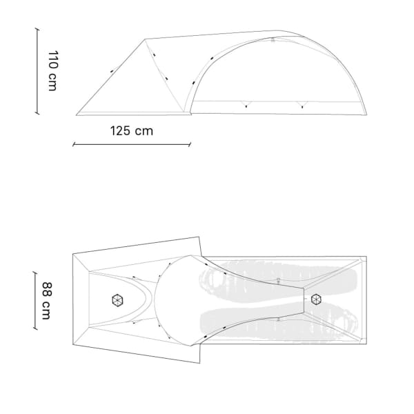 Accessoire tente bivouac SAMAYA VESTIBULE ASSAUT 2 NYLON
