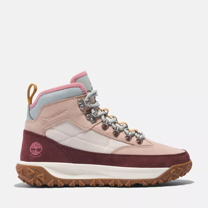 Bota de caminhada feminina Greenstride Motion 6 na cor rosa.