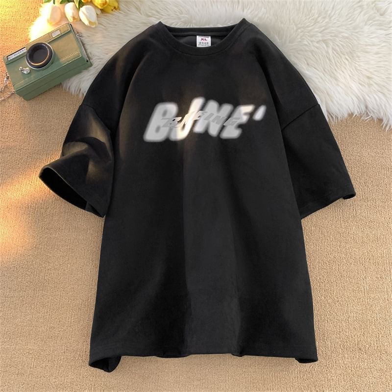 Wescosso - T-shirt met korte mouwen, ronde hals en belettering