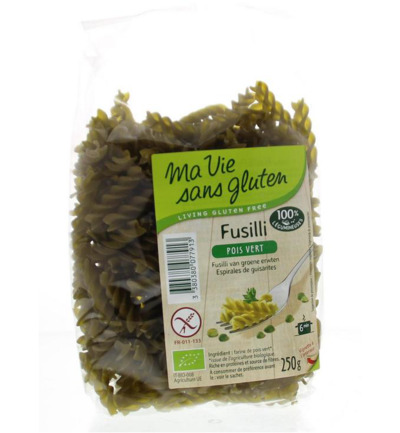 Ma Vie Sans Gluten Fusilli Vangroene Erwten Glutenvrij Bio (250 gr)