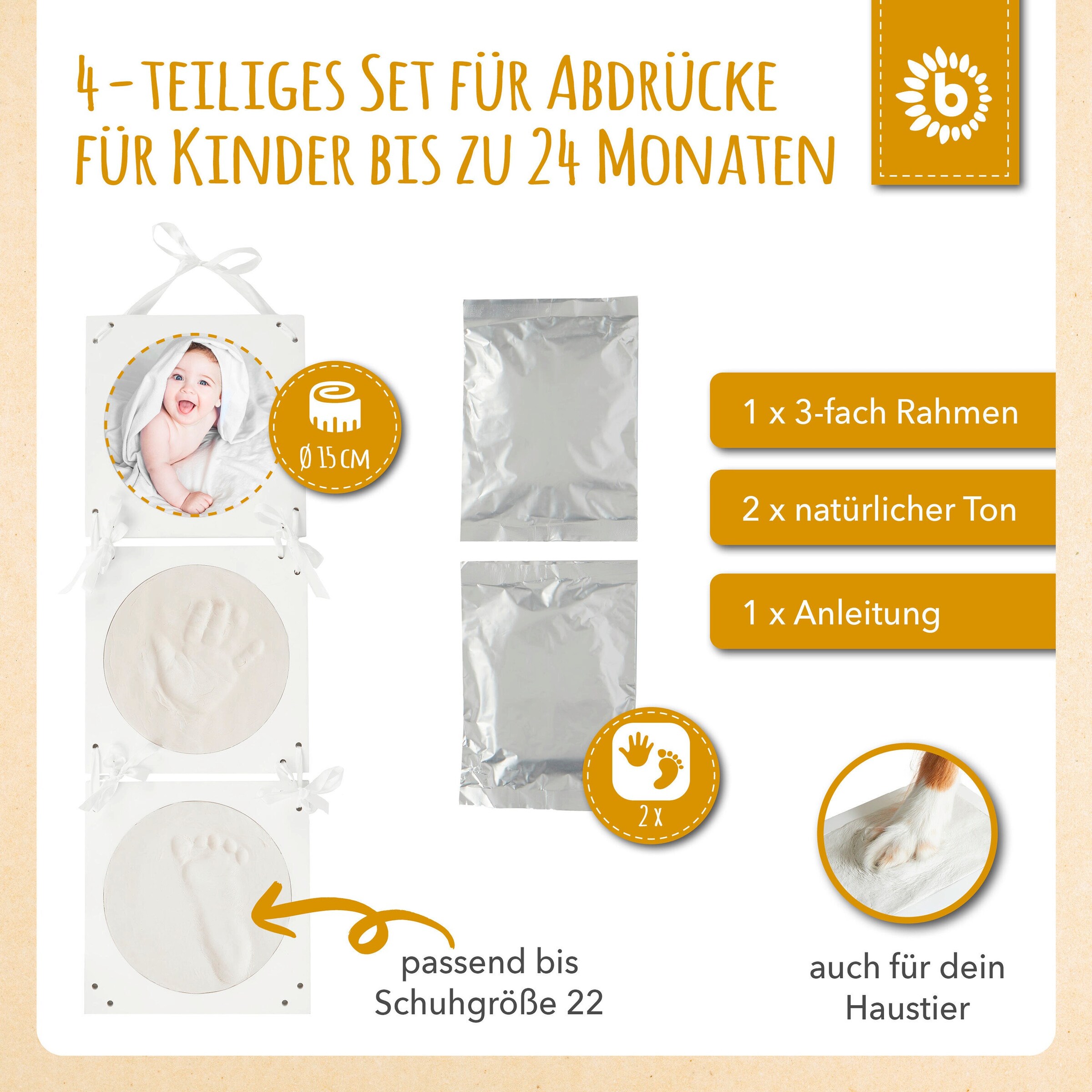 Bieco Abdruckbild Gipsabdruck Komplettset Weiß