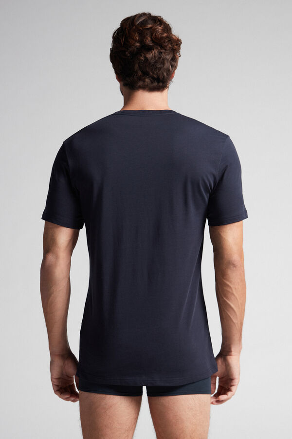 Camiseta de manga curta e gola redonda em algodão Supima®