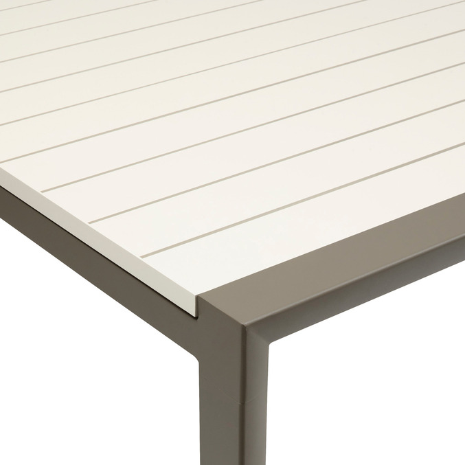 Ensemble table de jardin extensible LUZANE + 12 fauteuils RIU Argile & Café