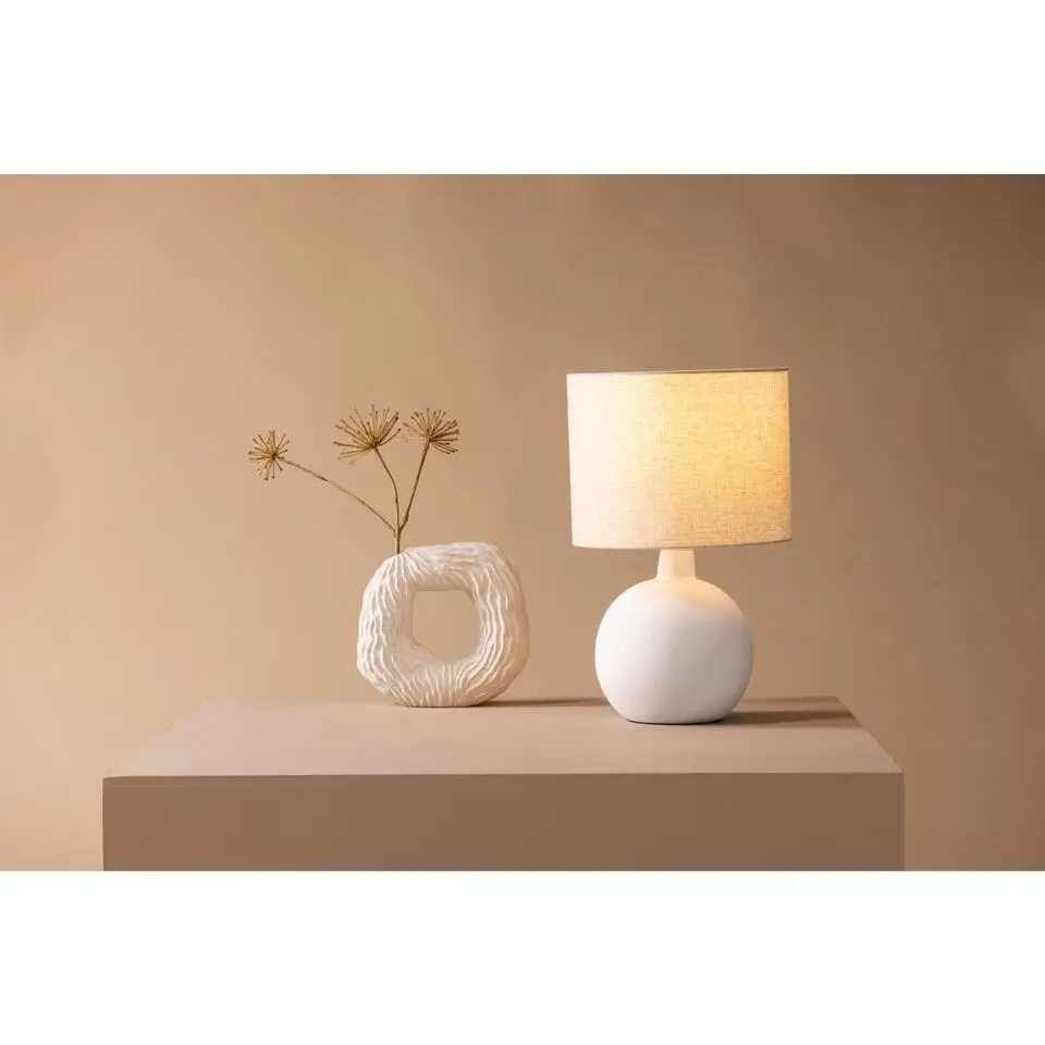 Svea - Sora ronde tafellamp - wit