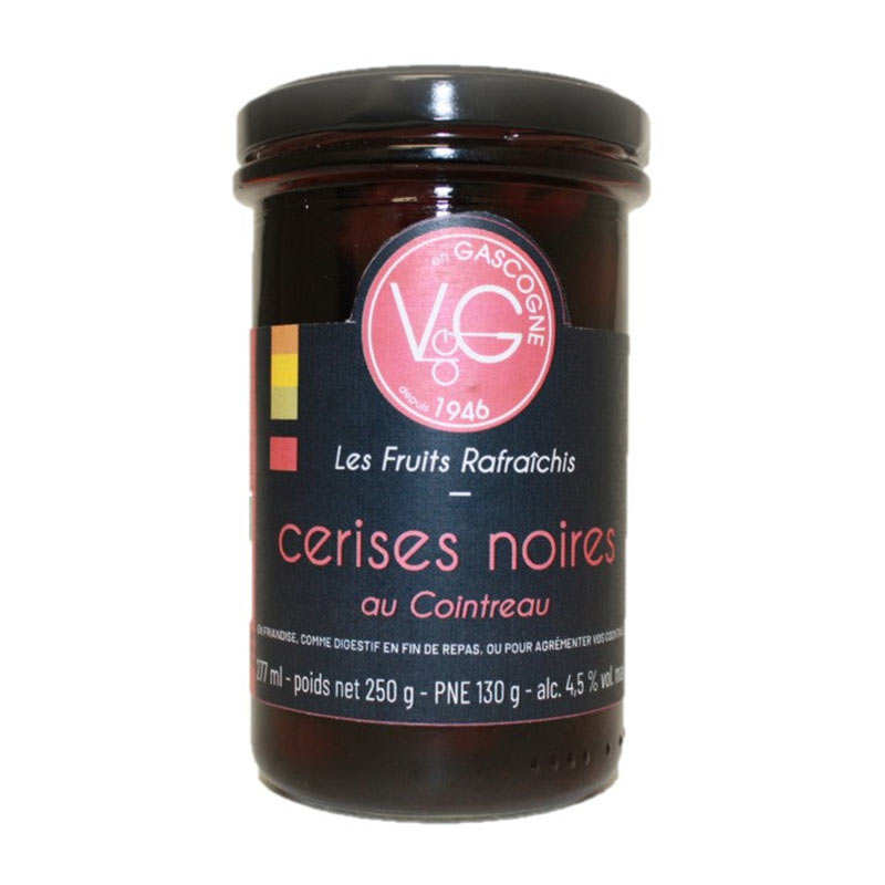 Cerises noires rafraîchies au Cointreau