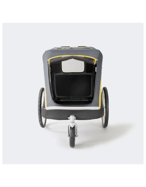 Innopet Hercules 2.0  - Hondenbuggy - Hondenfietskar - 88x60x101 cm Zwart Grijs Geel tot 50 kilo