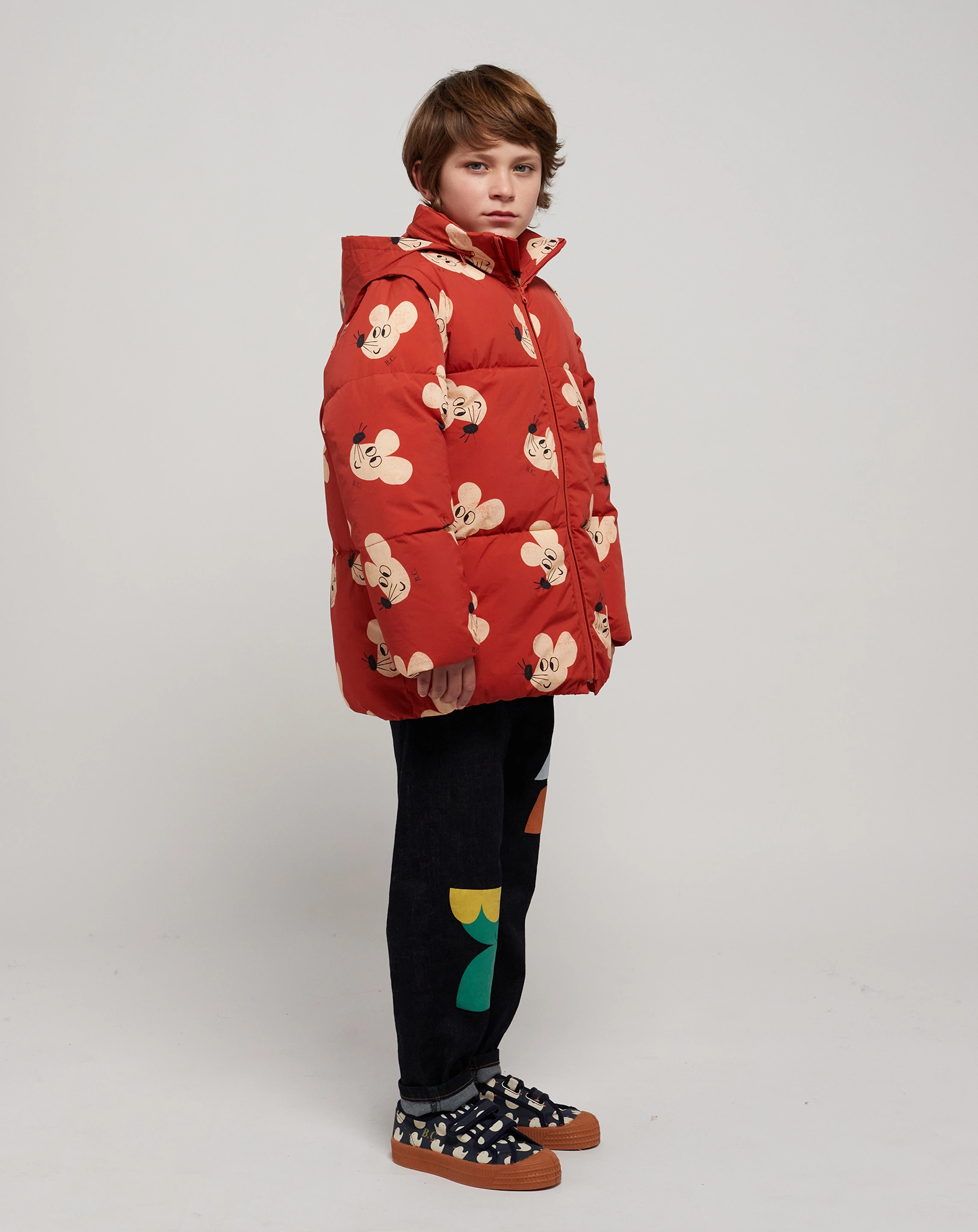 Winterjacke MOUSE ALL OVER in braun