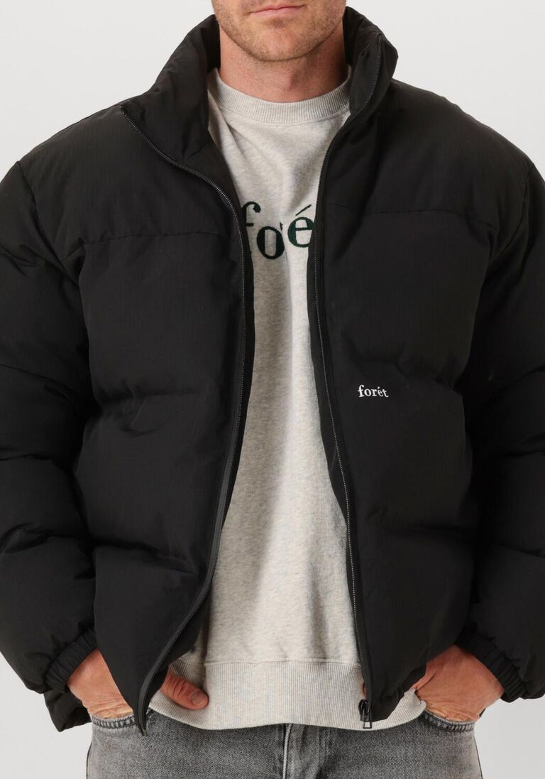 zwarte forét gewatteerde jas polar puffer jacket