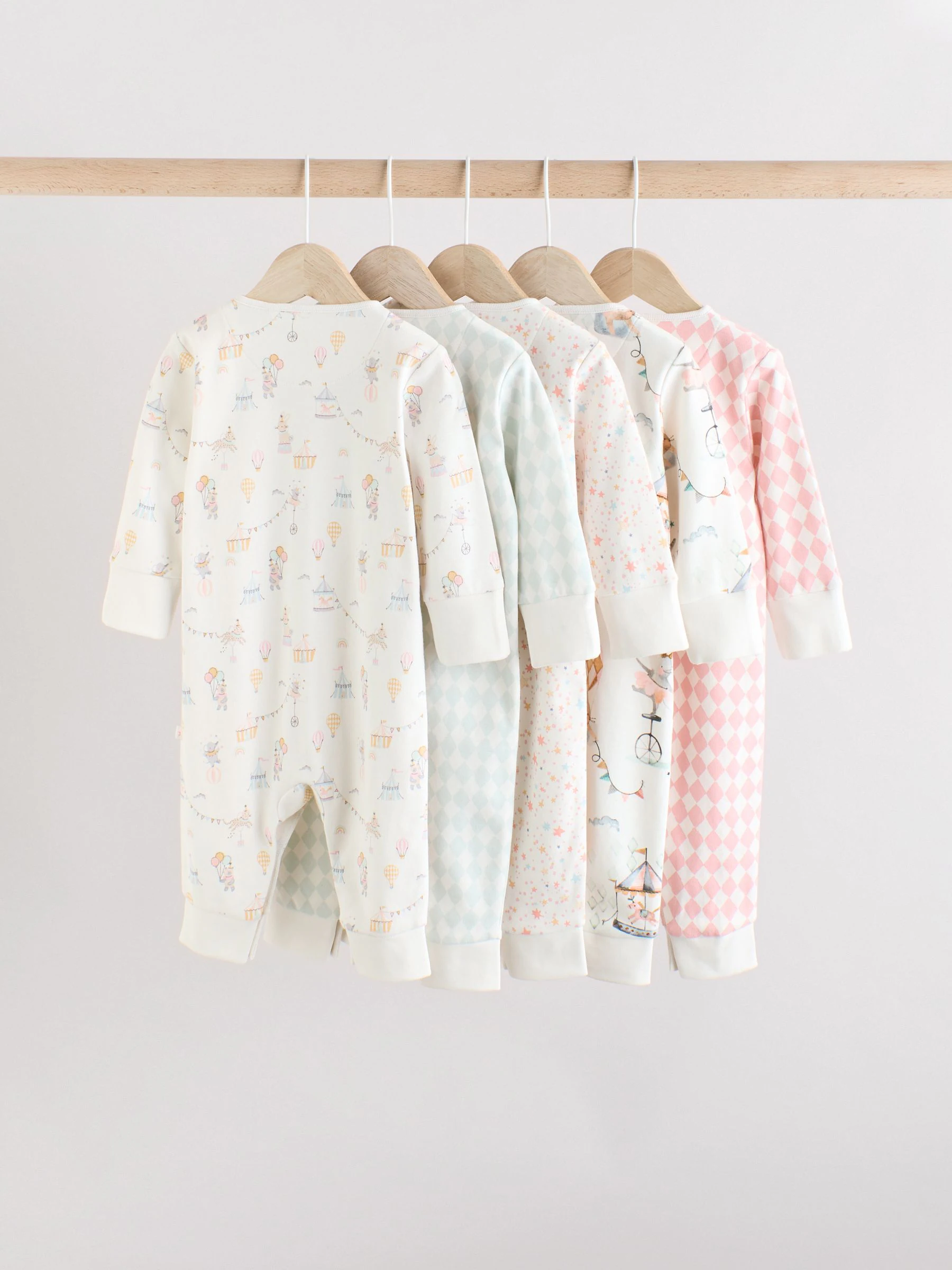 Roze - 5 Pack Baby slaappakken (0mnd-3jr)