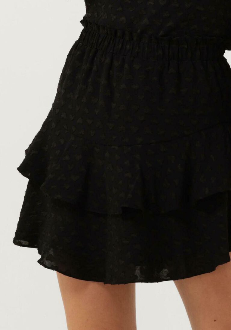 REFINED DEPARTMENT zwarte refined department minirok viv woven ruffle skirt