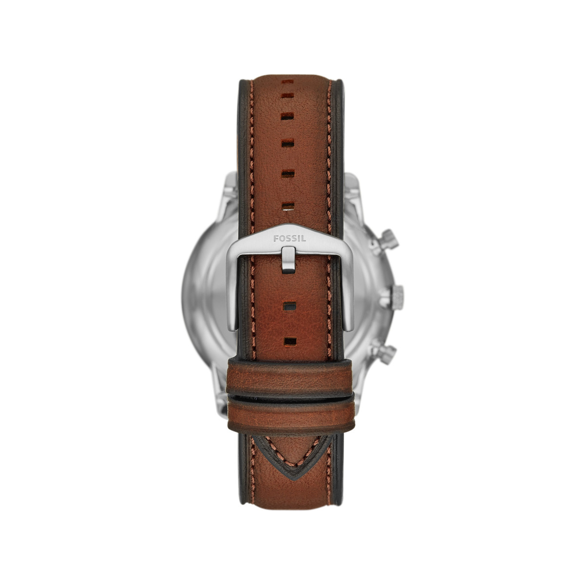 Montre FOSSIL homme chronographe acier bracelet cuir marron
