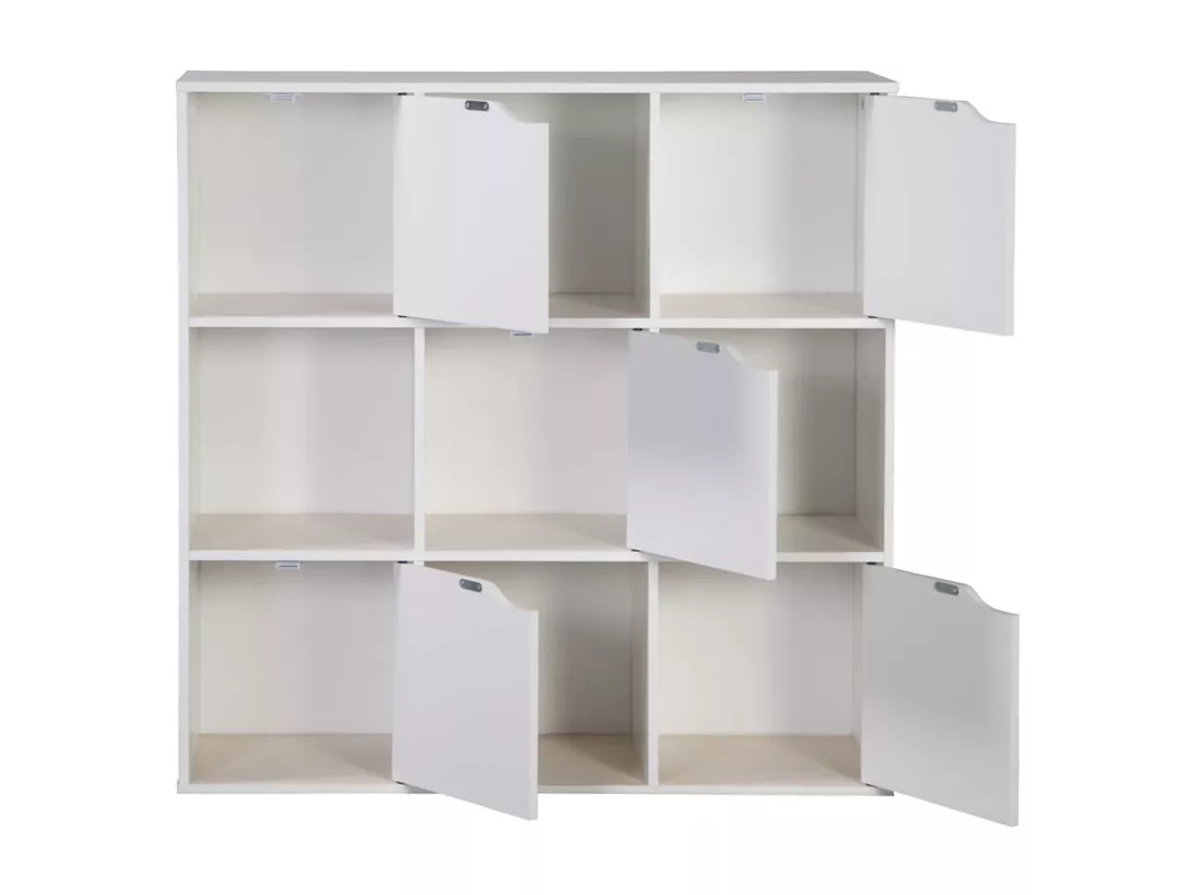 Bibliothèque Vesparia 90x90x30 Aggloméré Blanc Moderne