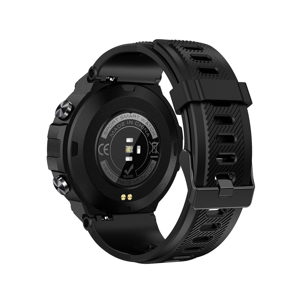 Montre SMARTY 2.0 pull up mixte connecté métal noir bracelet silicone noir