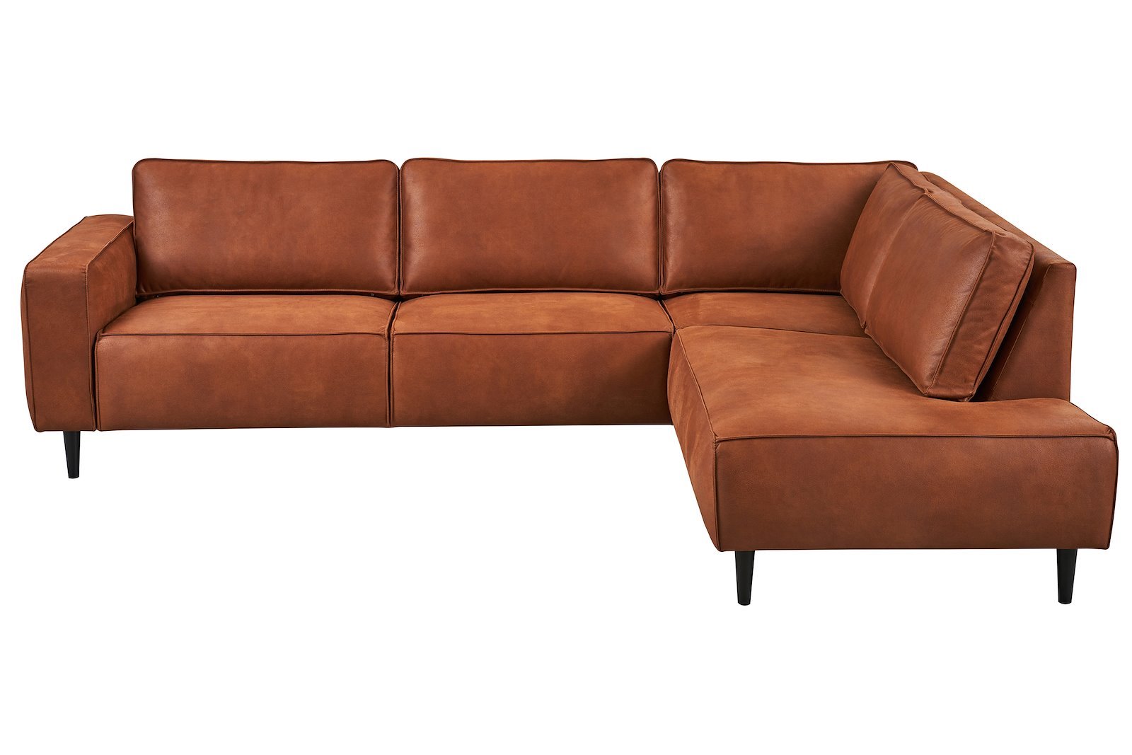 Jessie XL hjørnesofa 2,5-seter med åpen ende høyre. Kentucky 09 brun med mørk brune ben i heltre.