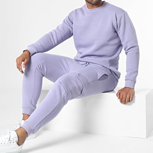 Ensemble Sweat Crewneck Et Pantalon Jogging Violet