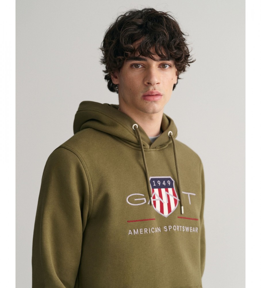 Moletom verde com capuz Gant Archive Shield