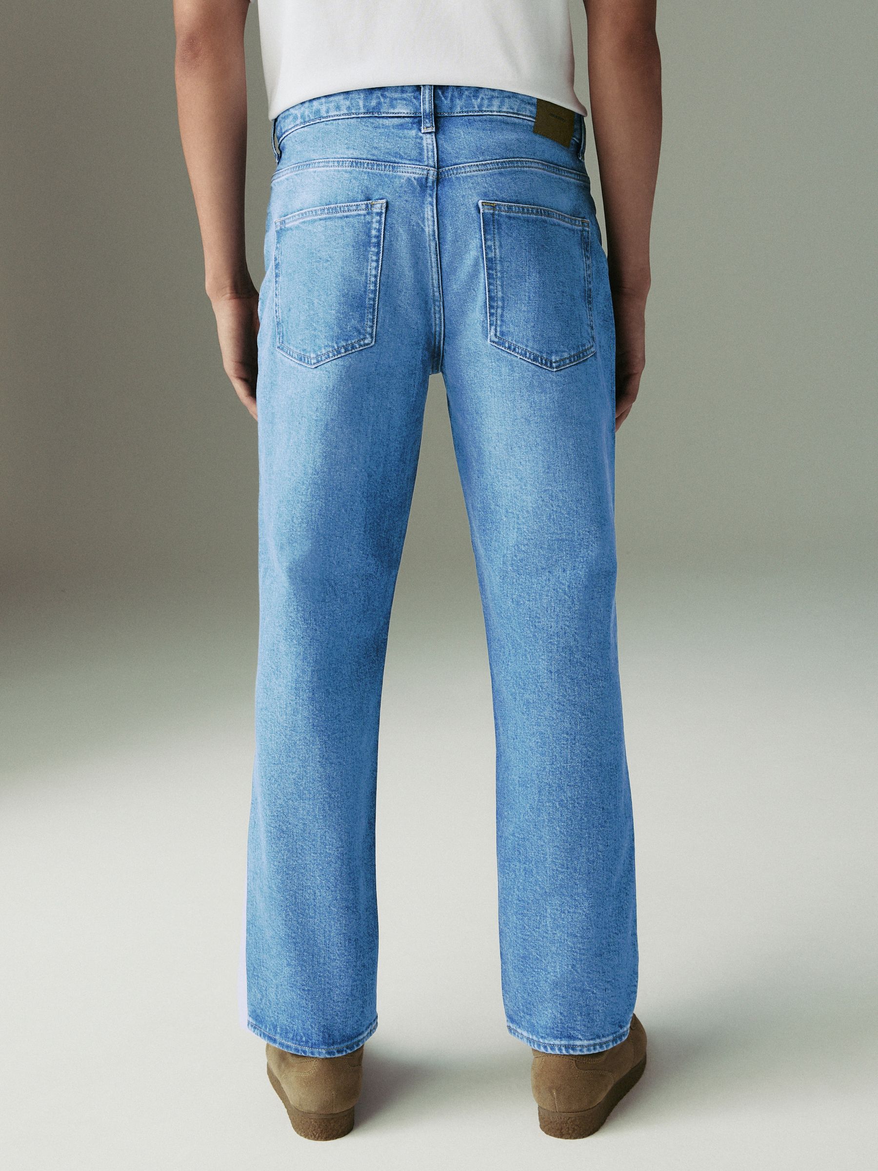 Lichtblauw - Straight fit - Vintage wash denim jeans