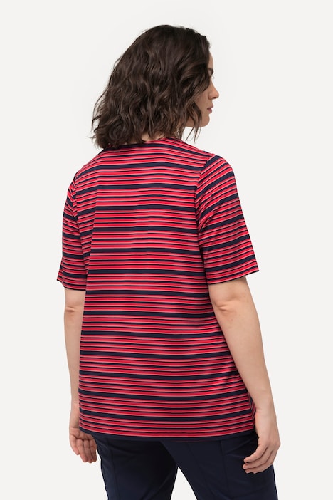 T-Shirt, Ringel, Classic, V-Ausschnitt, Halbarm