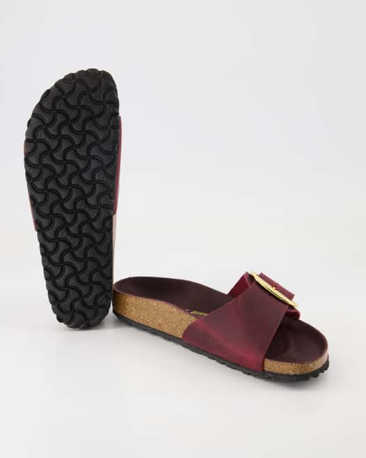 Birkenstock Madrid Big Buckle Pantoletten in Bordeaux