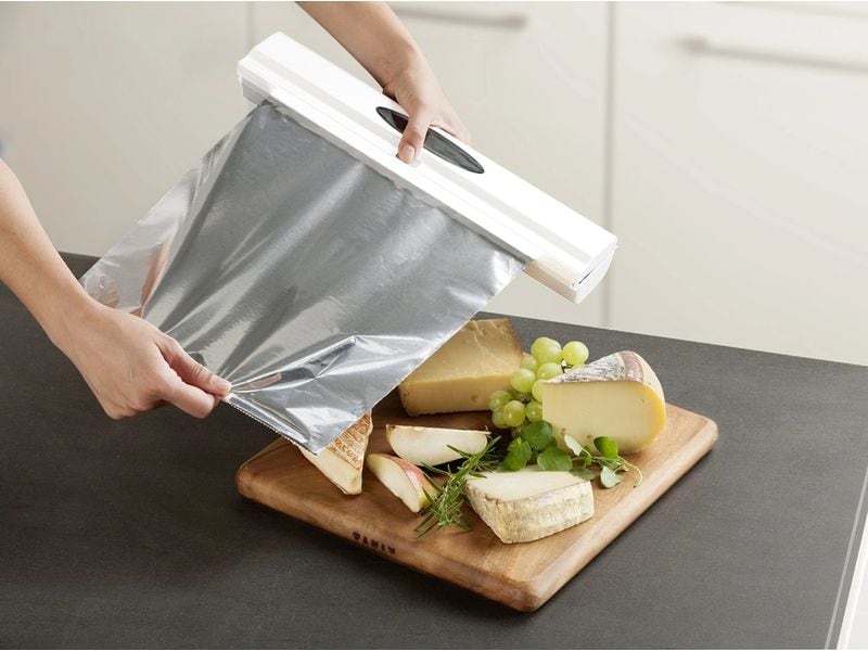 Wenko Folienschneider Perfect Cutter Weiss Folienschneider für Frischhaltefolie und Alufolie