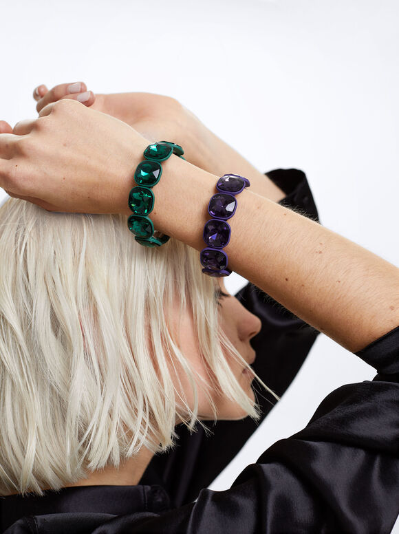 Conjunto de pulseiras de cristal - Multicolorido