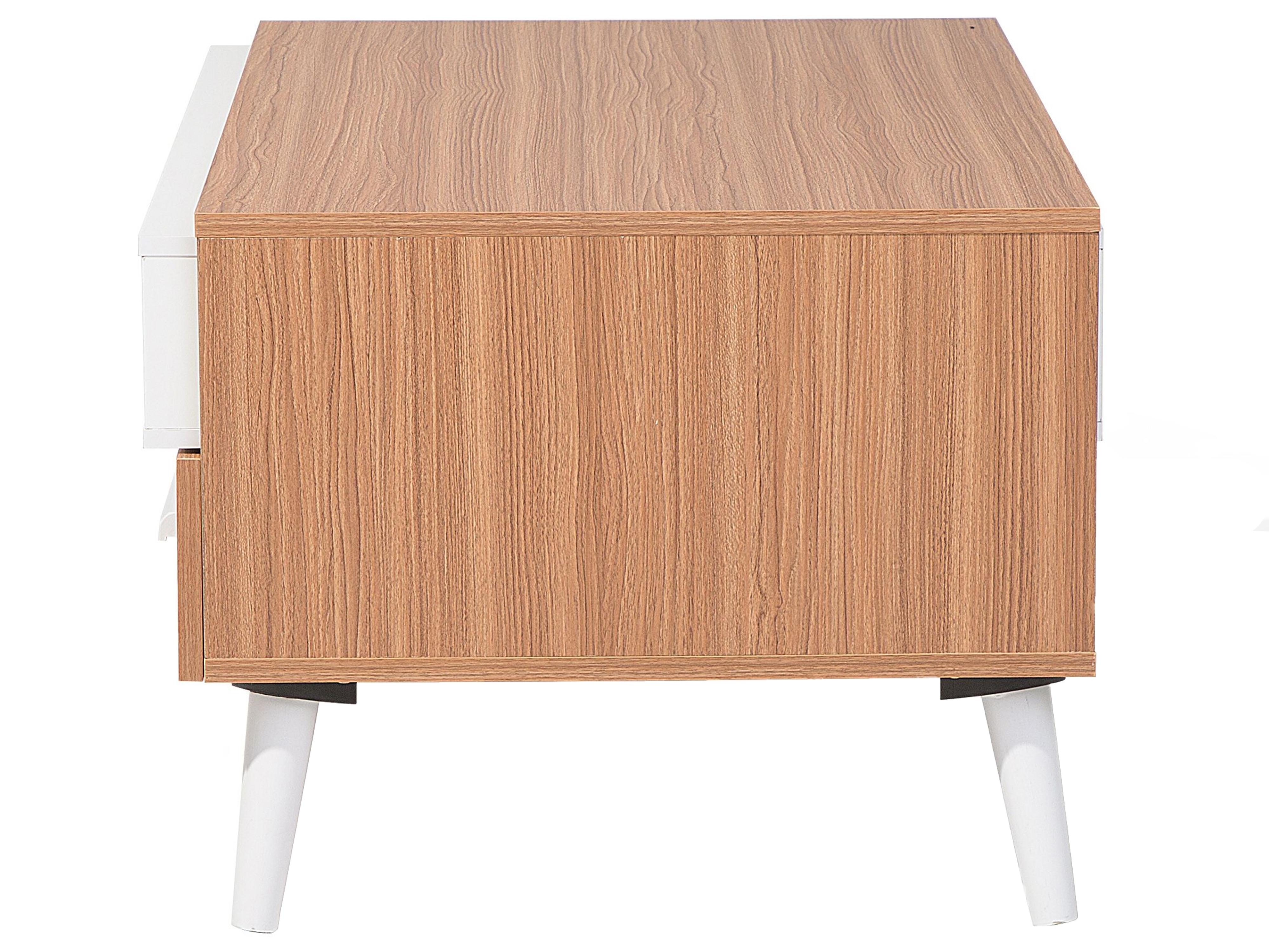 Salontafel ALLOA Lichtbruin/wit met opbergruimte