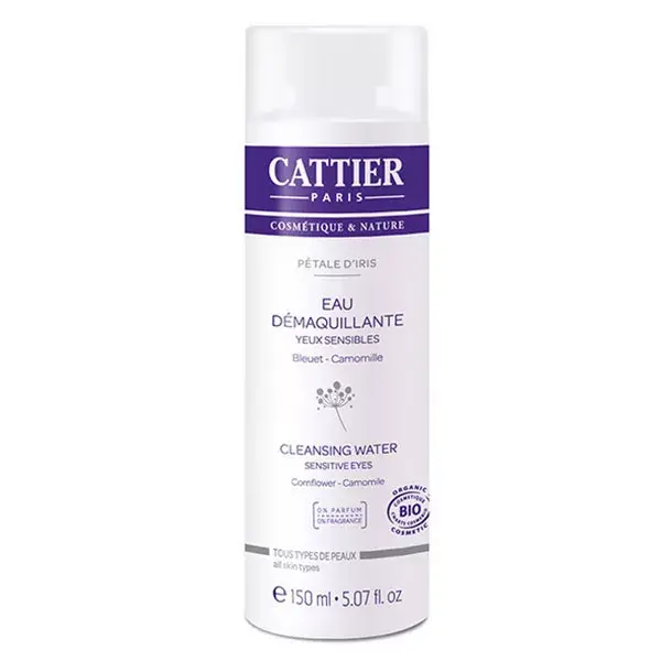 Cattier Nettoyant & Démaquillant Eau Démaquillante Yeux Pétale d'Iris Bio 150ml