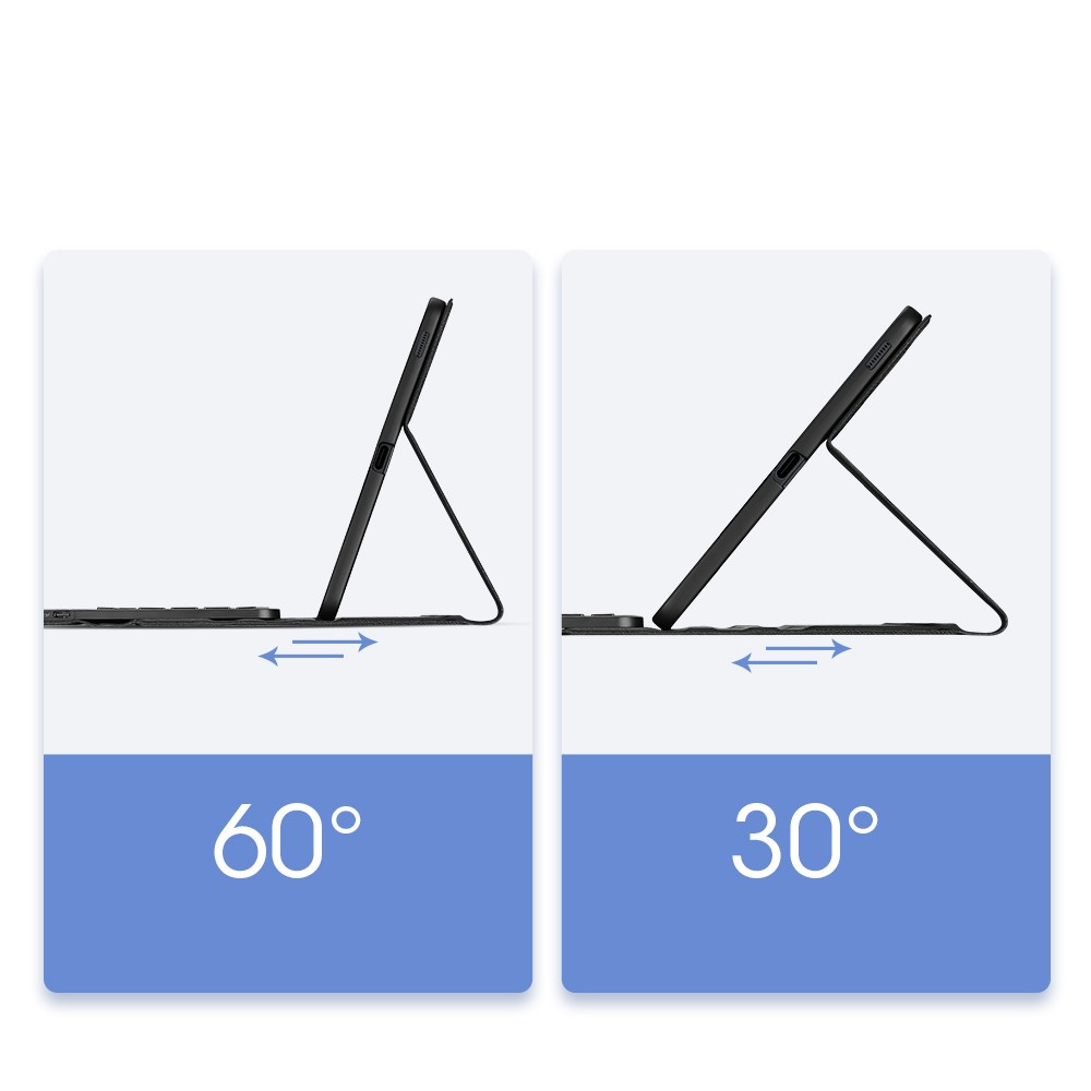 2in1 Samsung Galaxy Tab S8  Plus / Tab S7 FE 5G / Tab S7  Plus Leder Schutz Tasche Smart Cover Magnetische Bluetooth Tastatur - Schwarz