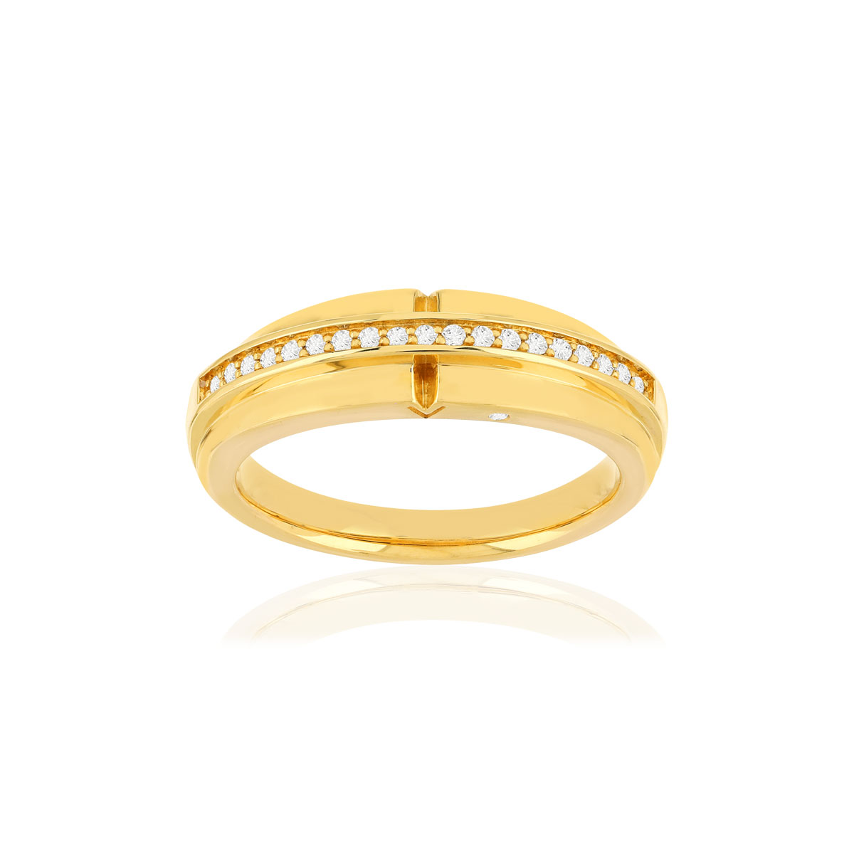 Bague VAN BRILL or jaune 750, diamants.