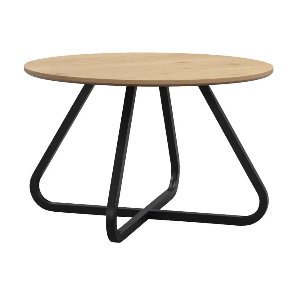 Eettafel Brigitte rond - naturel/zwart - 75Ø120 cm