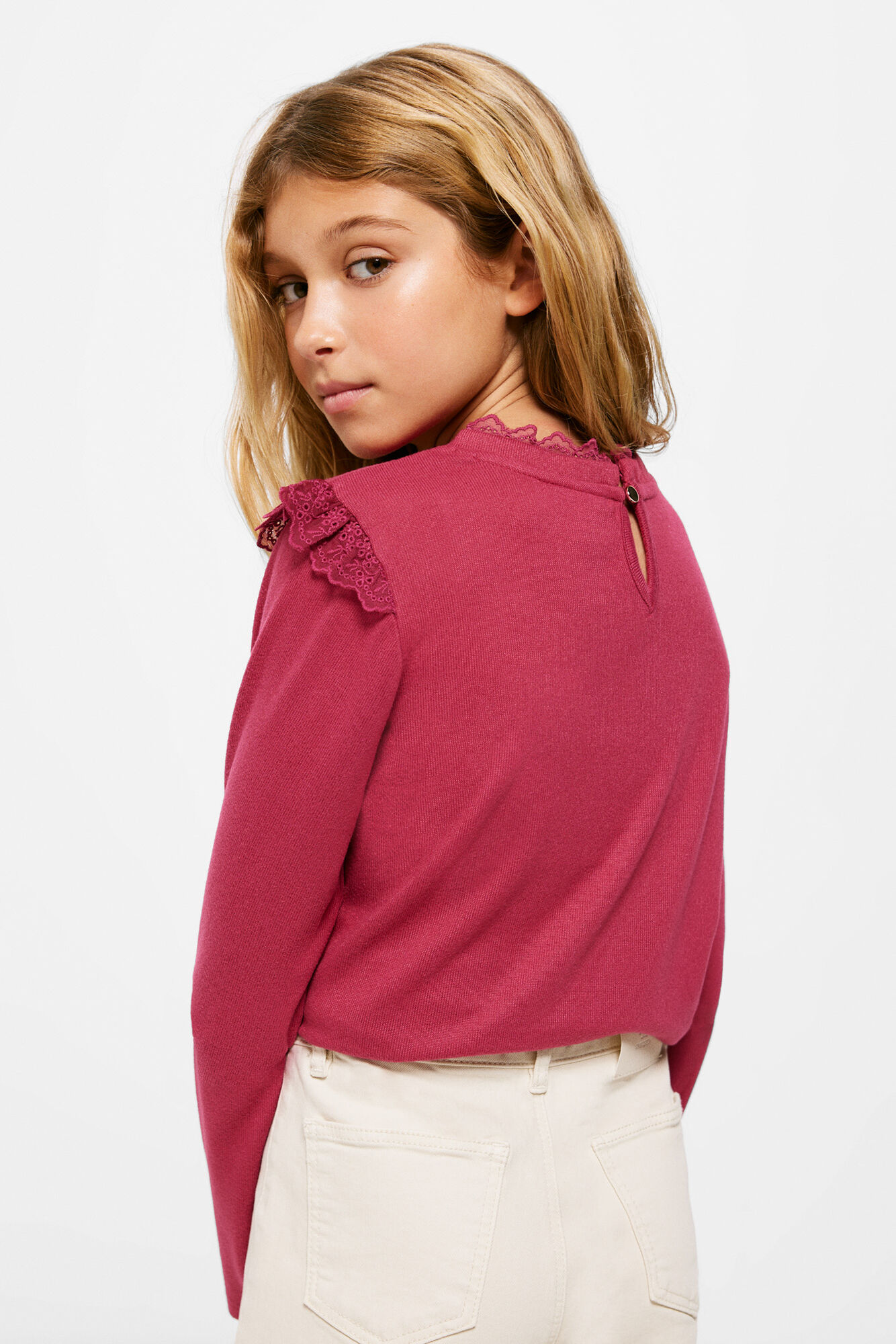 Camiseta suíça bordada para meninas