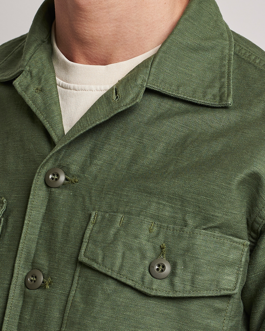 orSlow Cotton Sateen US Army Overshirt Green