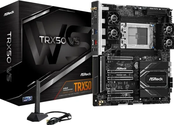 [OUTLET] - ASRock TRX50 WS - Bundkort - udvidet ATX - Socket sTR5 - AMD TRX50 Chipset - USB4, USB-C 3.2 Gen 2x2, USB 3.2 Gen 2, USB 3.2 Gen 1 - 10 Gigabit LAN, 2.5 Gigabit LAN, Bluetooth, Wi-Fi 6E - onboard grafik (CPU påkrævet) - HD Audio (8-kanale
