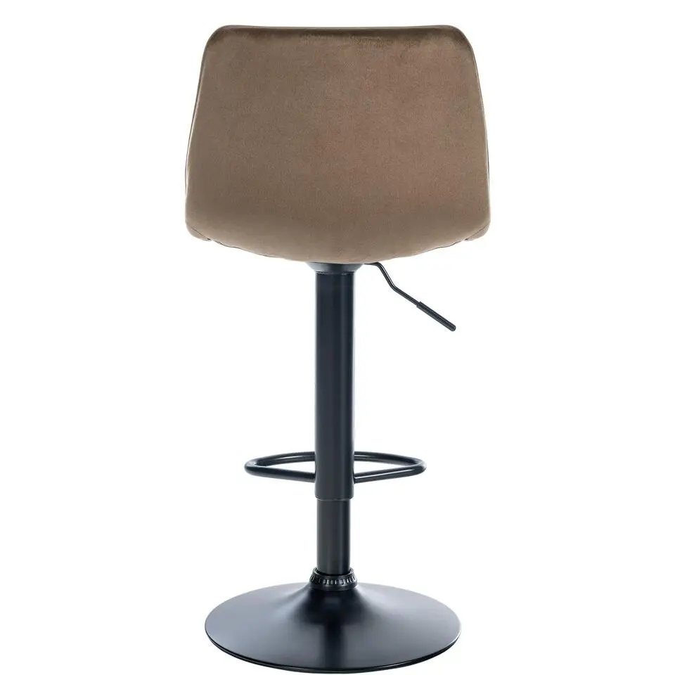 CLP Set van 2 Barkruk Lex mat zwart Frame - Fluweel - bruin