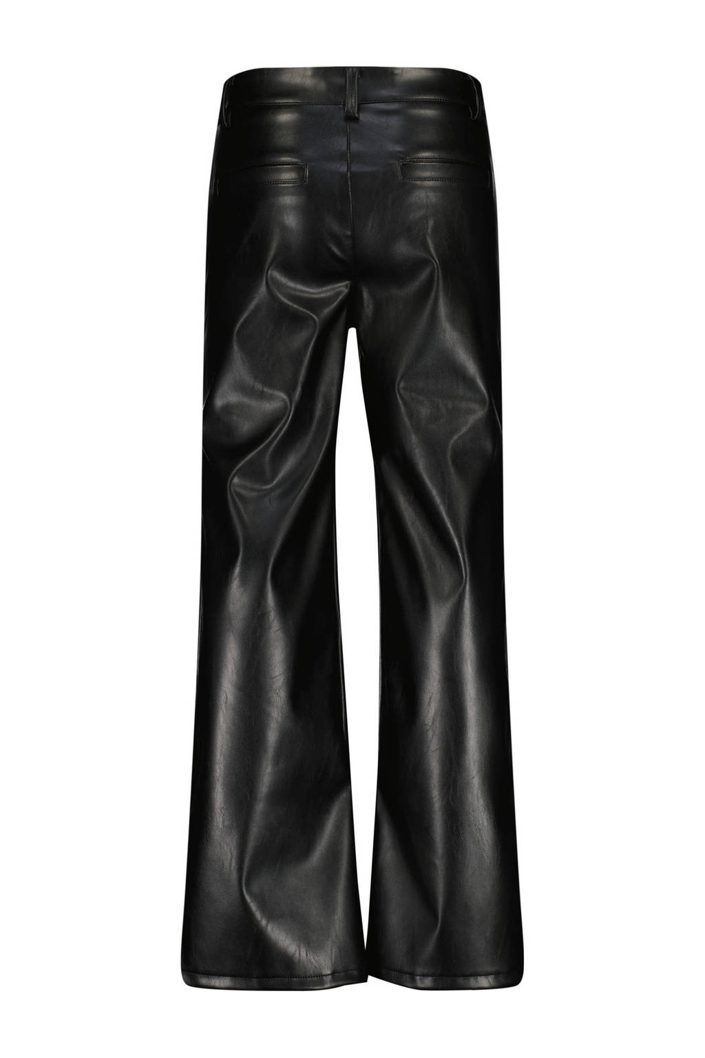 Raizzed imitatieleren straight fit broek Ayla zwart