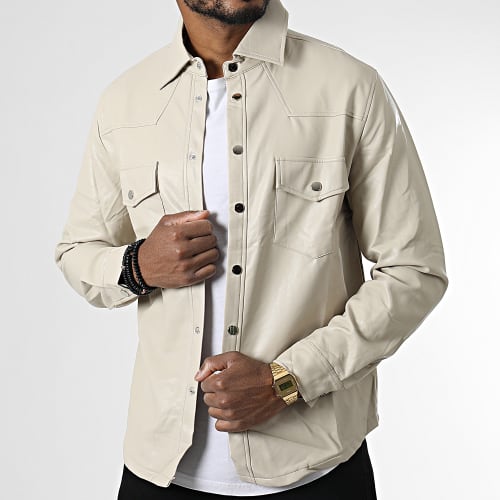 Surchemise Manches Longues Beige