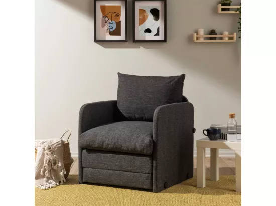 Fauteuil convertible en tissu Saga