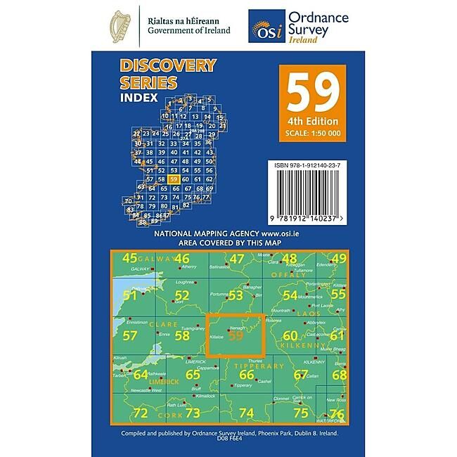ORDNANCE SURVEY - 59 CLARE TIPPERARY IRLANDE 1 50 000