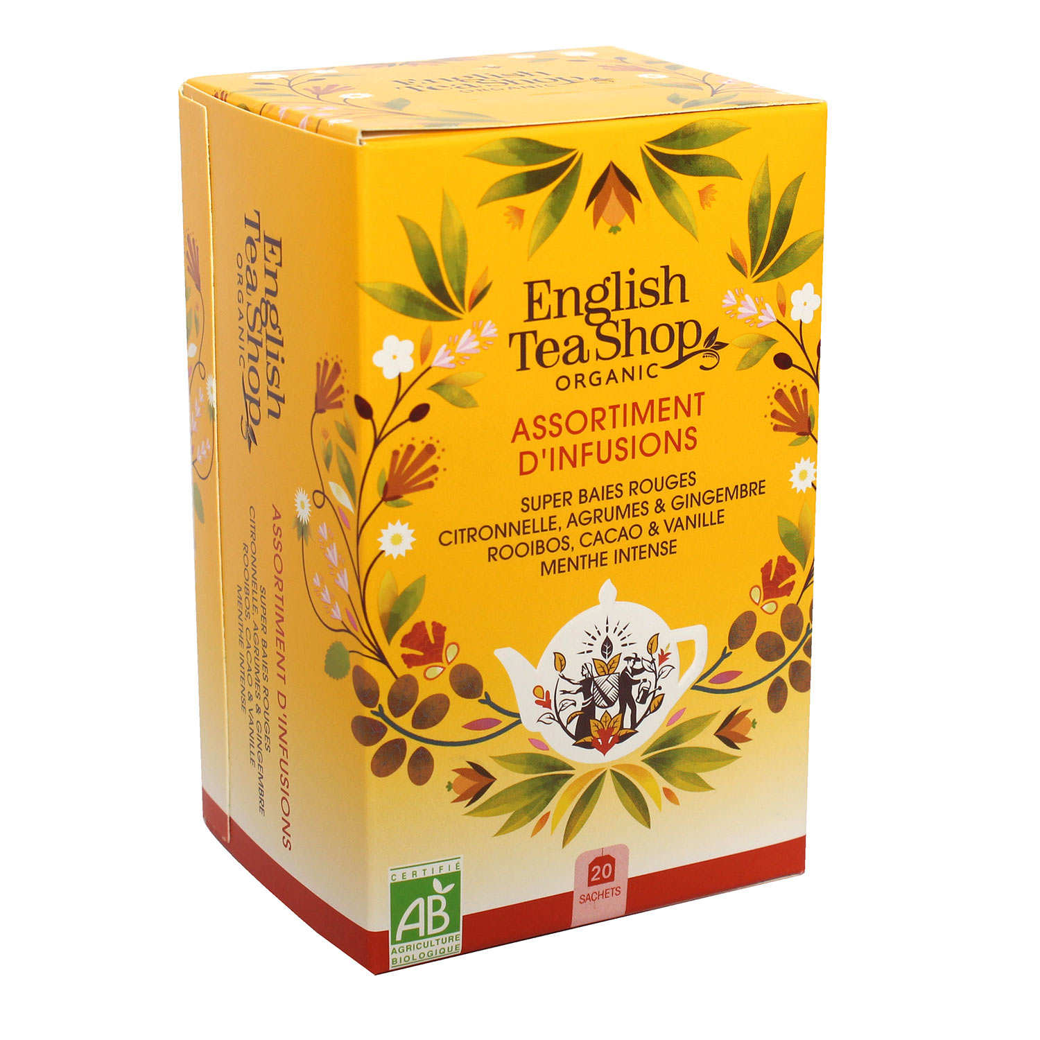 Assortiment d'infusions bio en sachets English Tea Shop