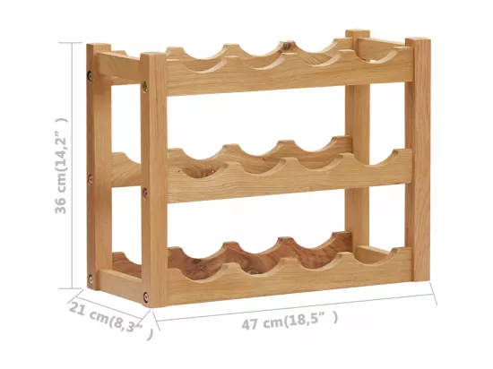 Casier à bouteilles 12 bouteilles 47x21x36 Bois de chêne